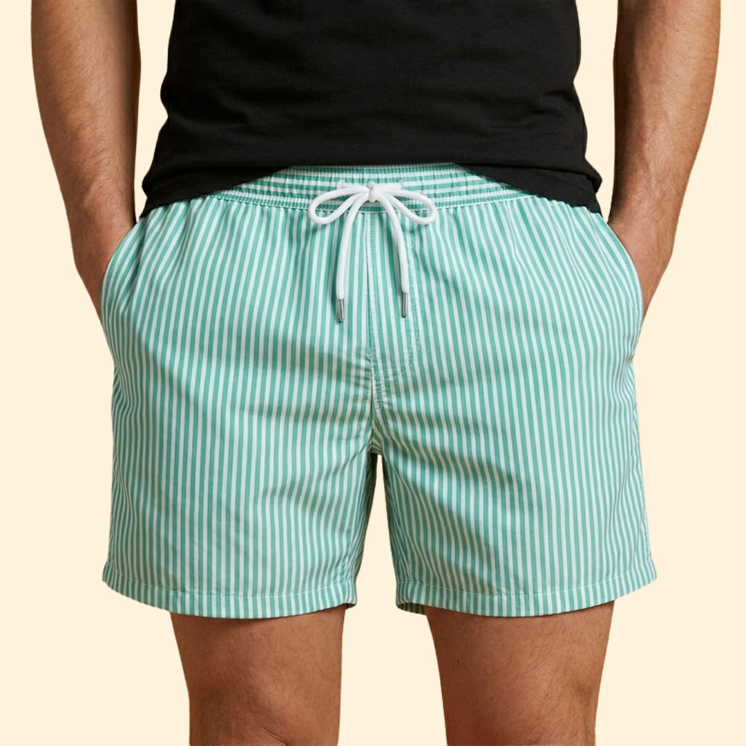 Men's Striped Swim Trunks