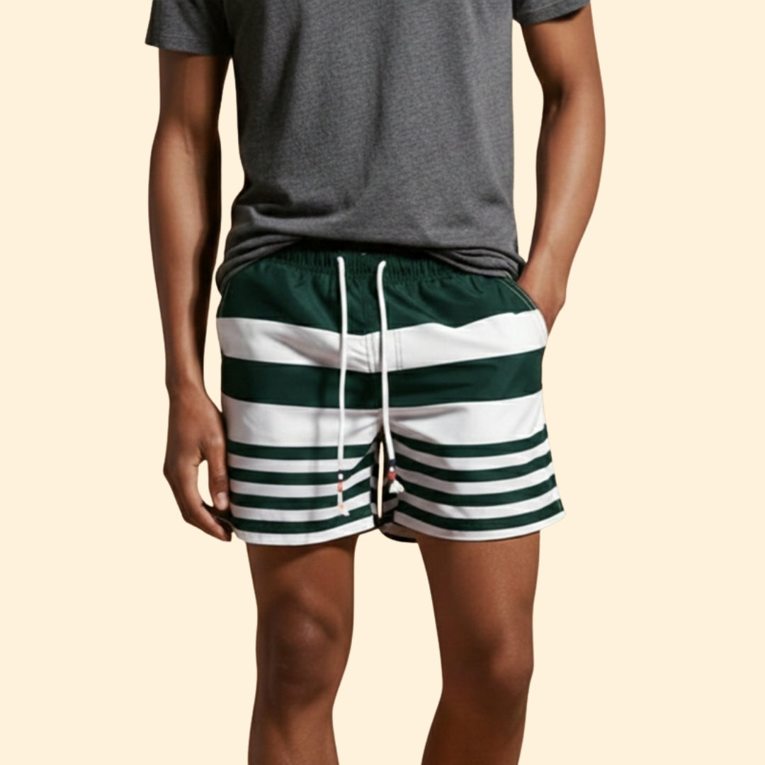 Men's Striped Swim Trunks