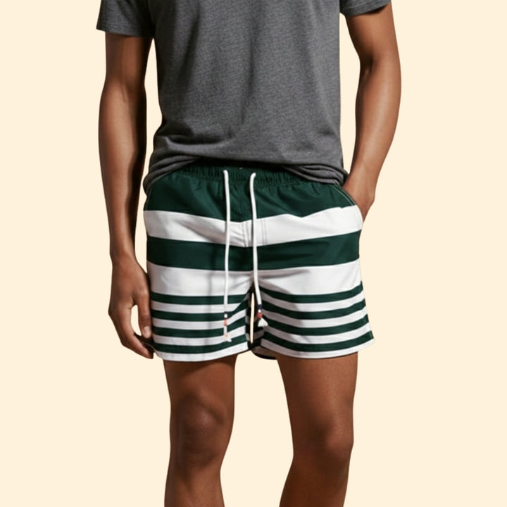 Men's Striped Swim Trunks