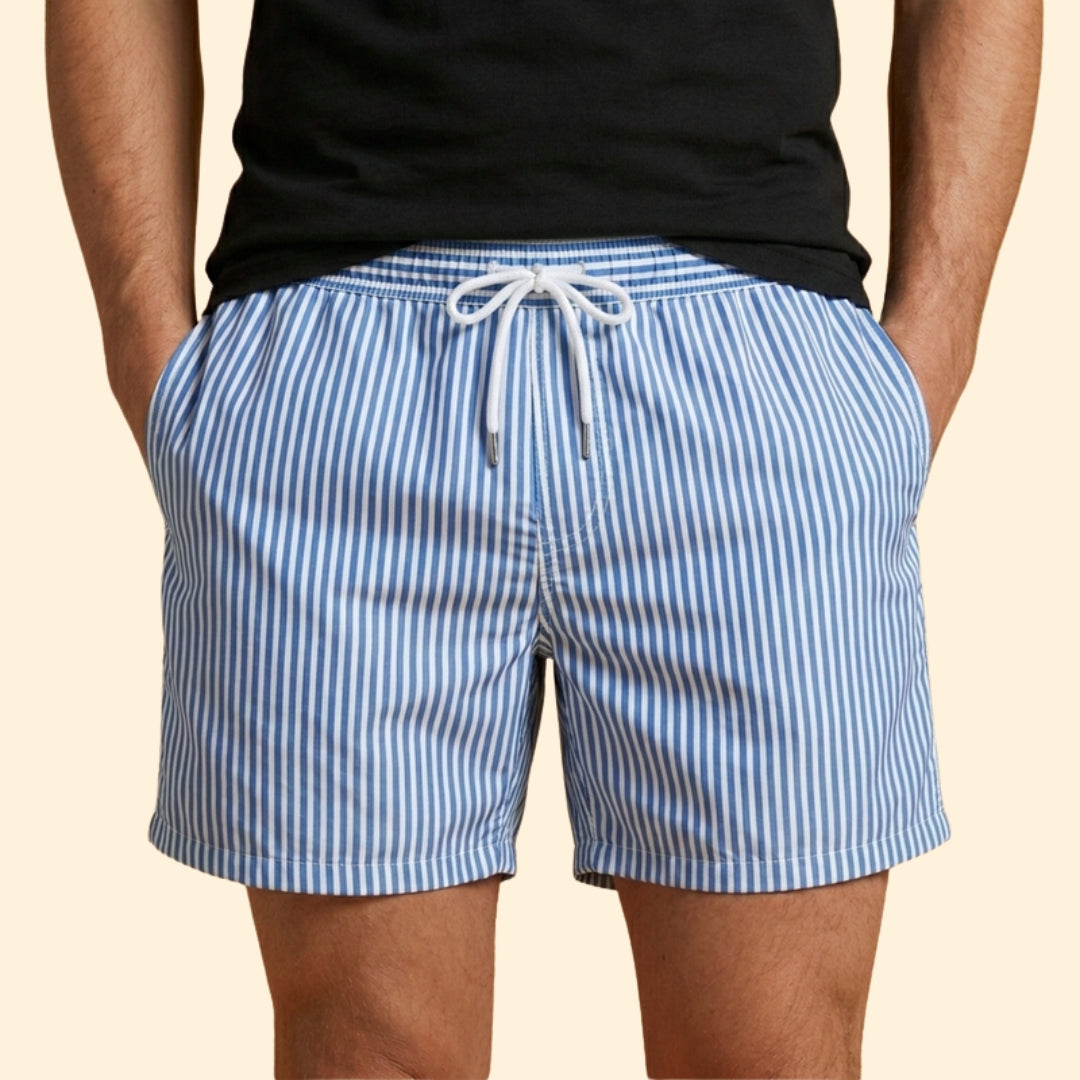 Men's Striped Swim Trunks