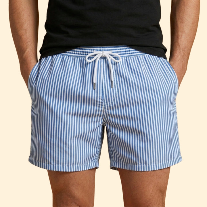 Men's Striped Swim Trunks