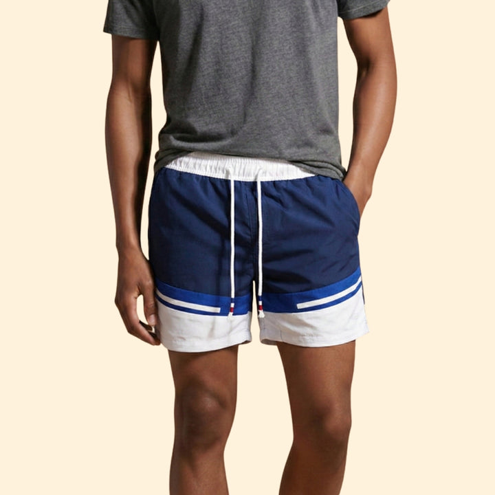 Men's Striped Swim Trunks