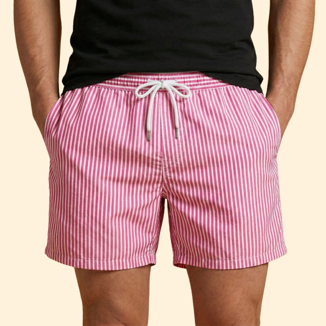 Men's Striped Swim Trunks