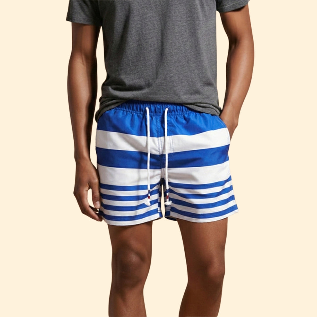 Men's Striped Swim Trunks