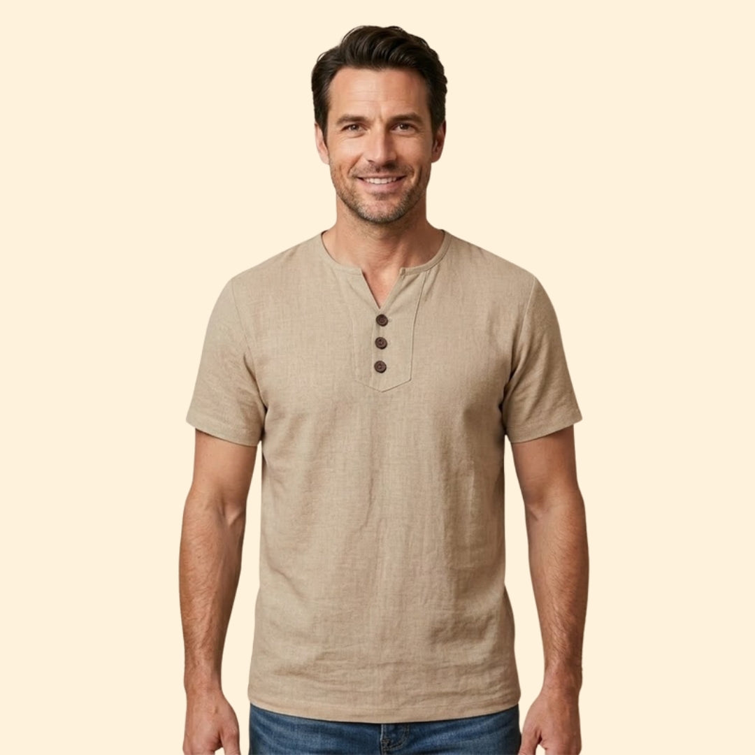 Men's Stylish Henley Neck T-shirt