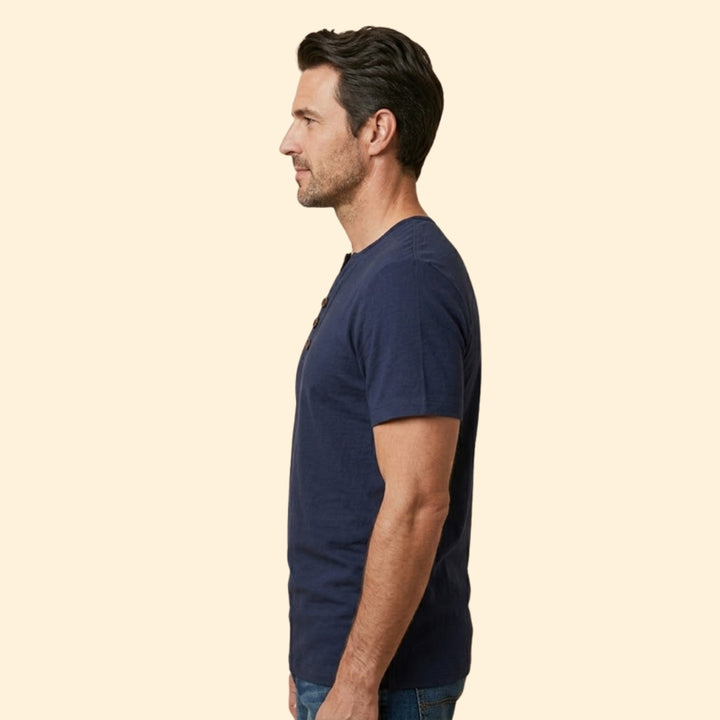 Men's Stylish Henley Neck T-shirt