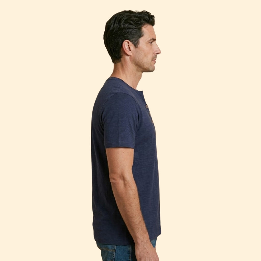 Men's Stylish Henley Neck T-shirt