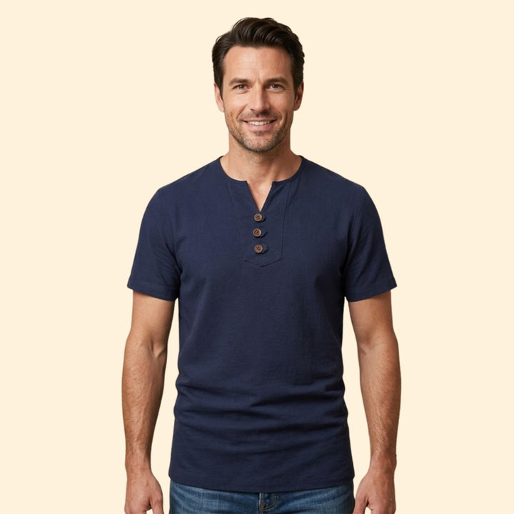 Men's Stylish Henley Neck T-shirt