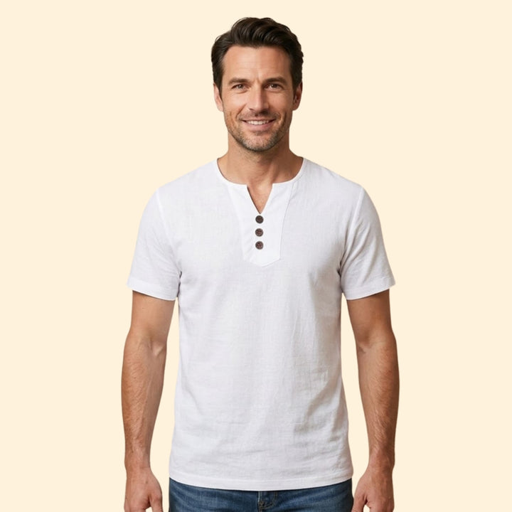 Men's Stylish Henley Neck T-shirt