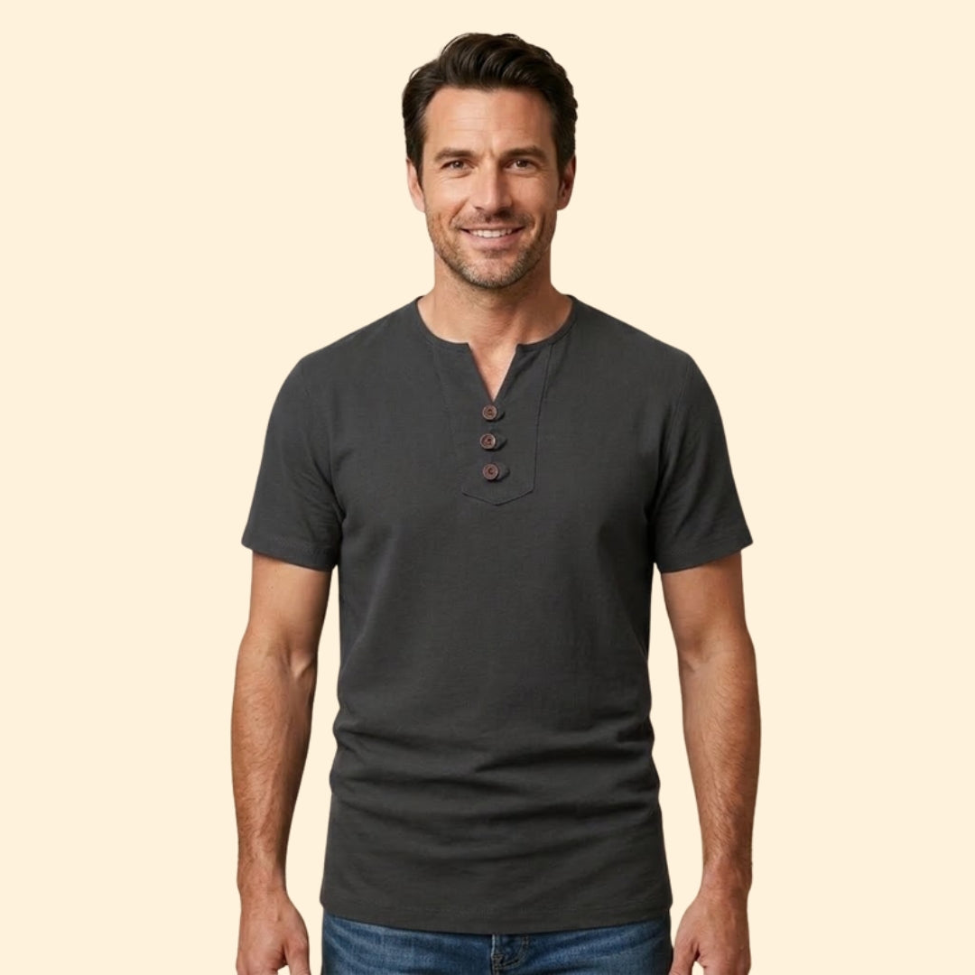 Men's Stylish Henley Neck T-shirt