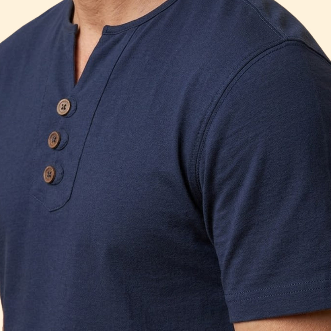 Men's Stylish Henley Neck T-shirt