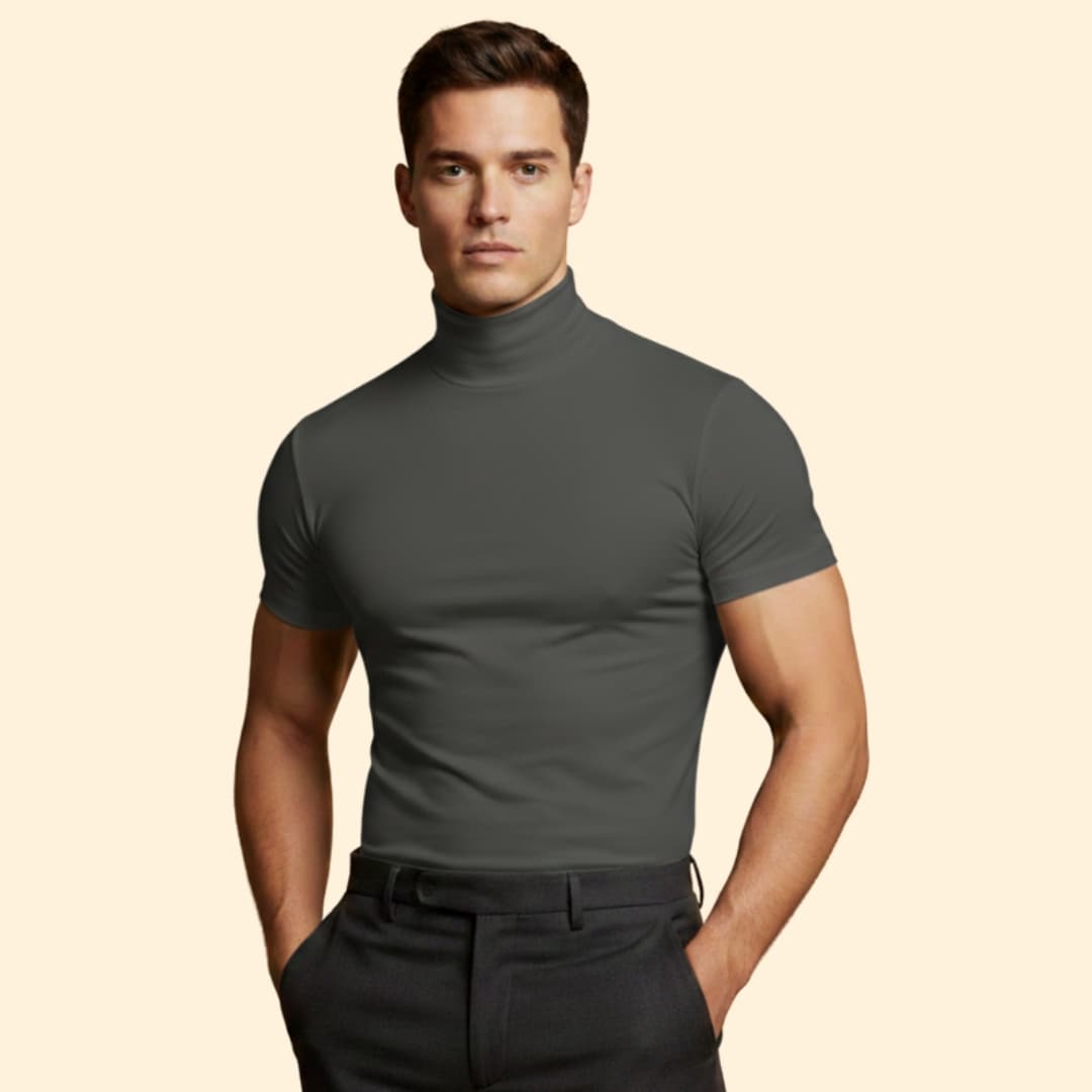 Men's Stylish Mock Neck Tee
