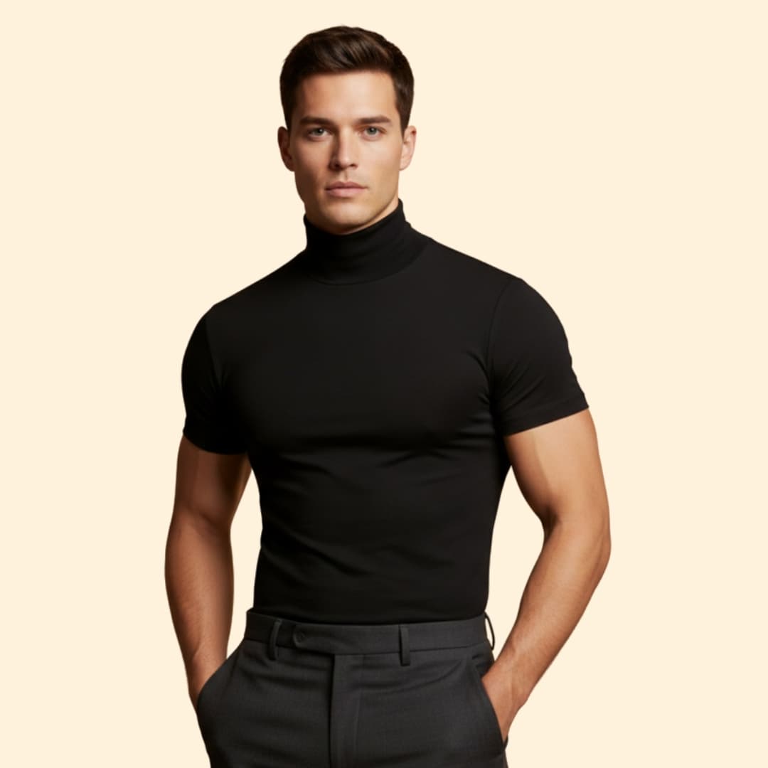 Men's Stylish Mock Neck Tee