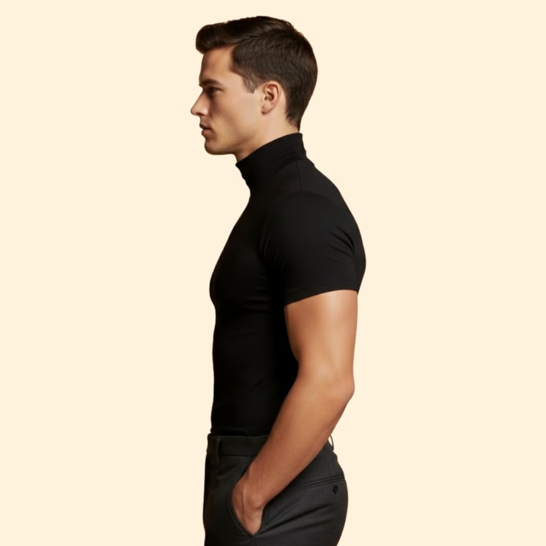 Men's Stylish Mock Neck Tee