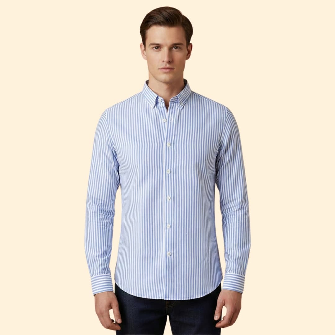 Men's Stylish Striped Shirt with Long Sleeves