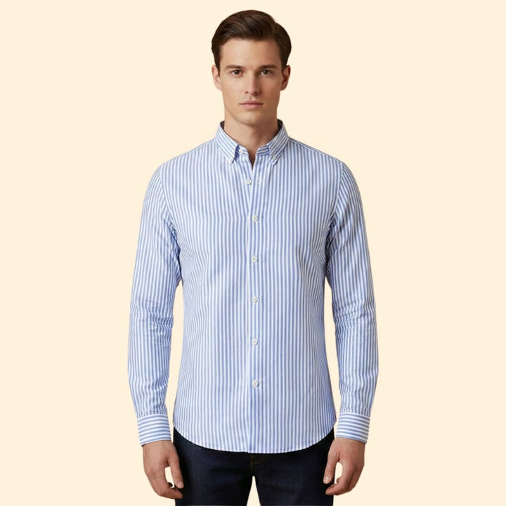 Men's Stylish Striped Shirt with Long Sleeves