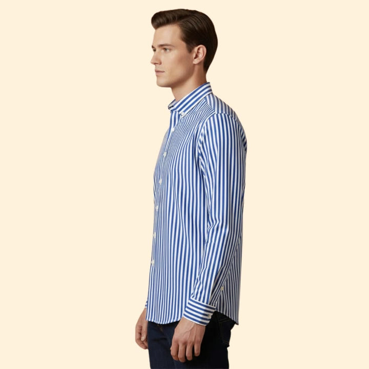 Men's Stylish Striped Shirt with Long Sleeves