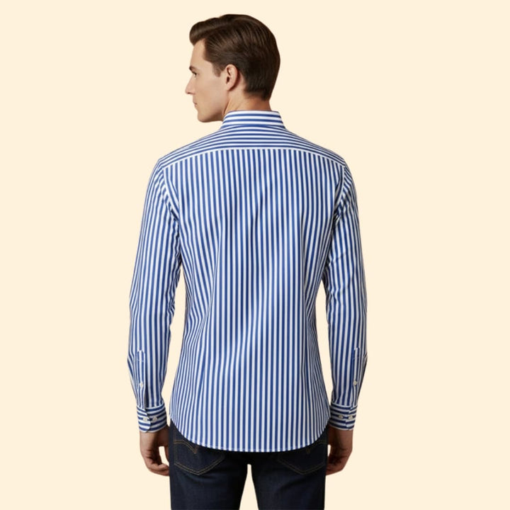 Men's Stylish Striped Shirt with Long Sleeves