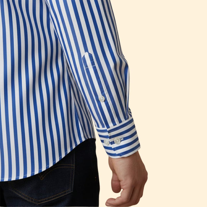 Men's Stylish Striped Shirt with Long Sleeves