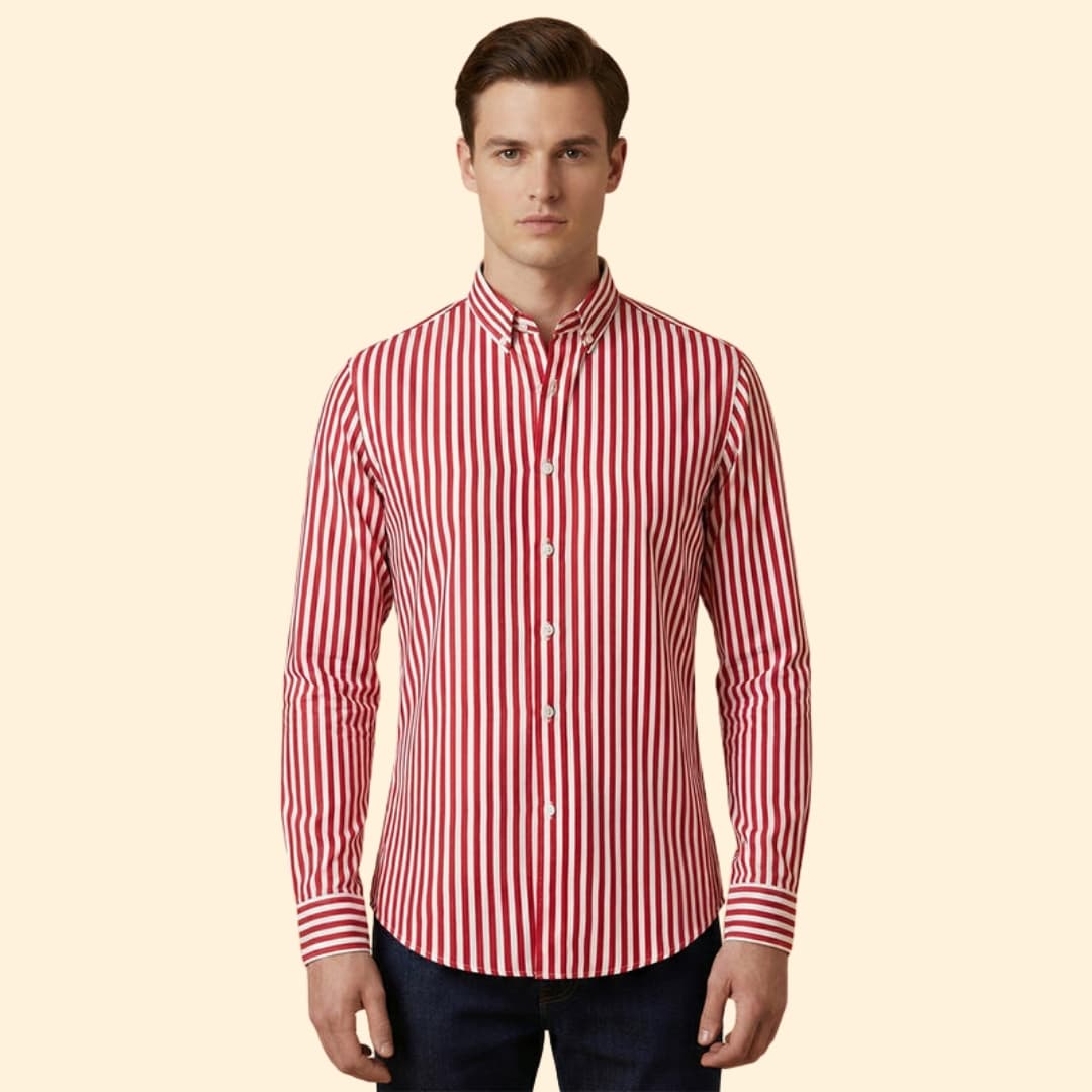 Men's Stylish Striped Shirt with Long Sleeves