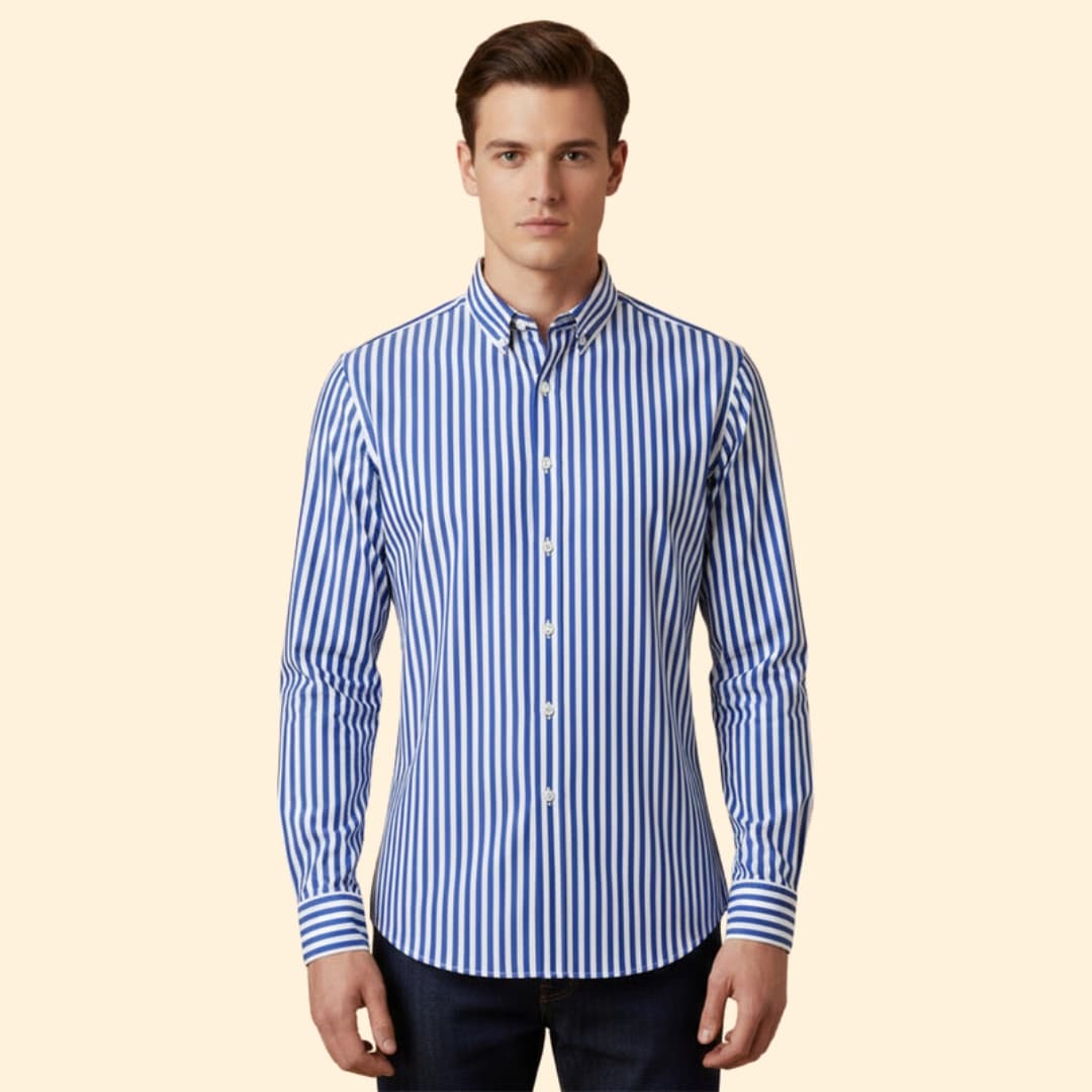 Men's Stylish Striped Shirt with Long Sleeves