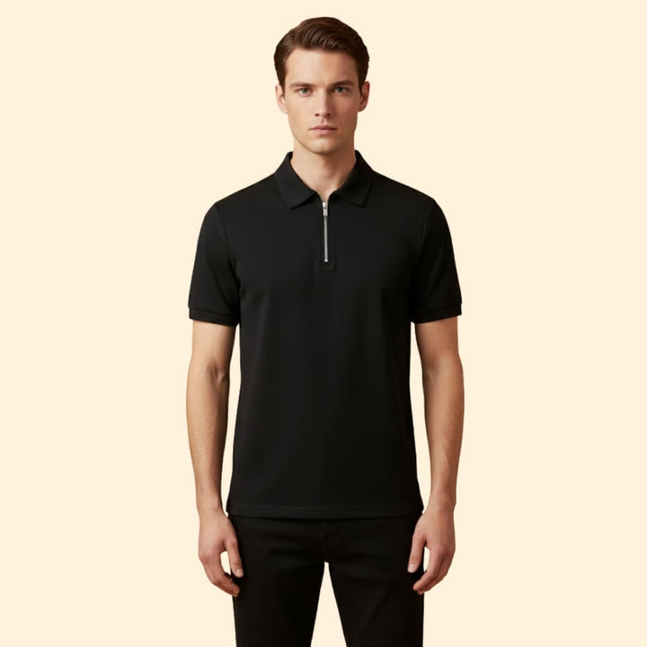 Men's Stylish Zip-Up Polo