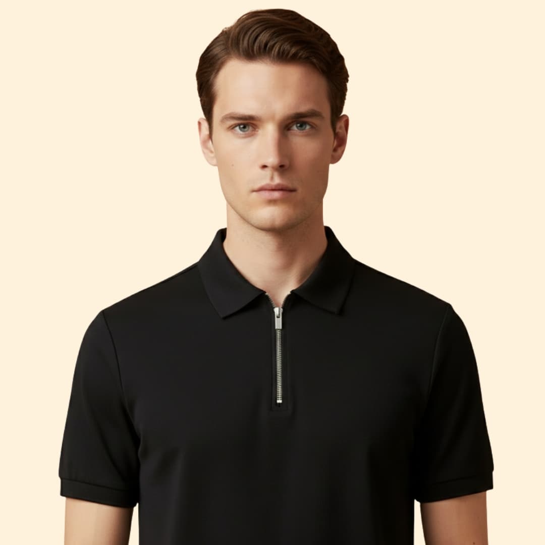Men's Stylish Zip-Up Polo