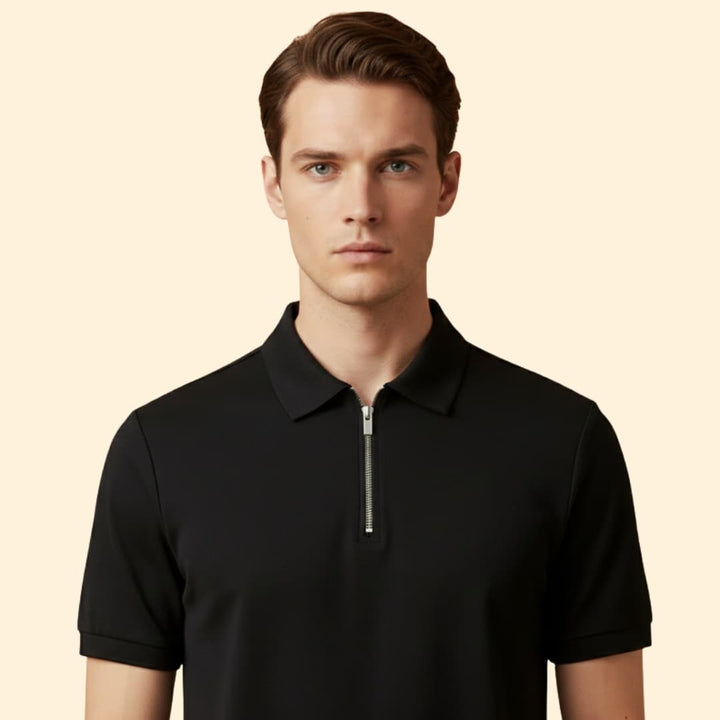 Men's Stylish Zip-Up Polo