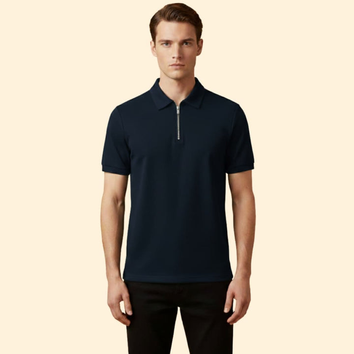 Men's Stylish Zip-Up Polo