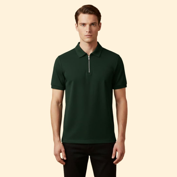 Men's Stylish Zip-Up Polo