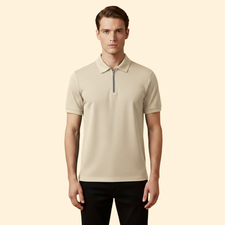 Men's Stylish Zip-Up Polo