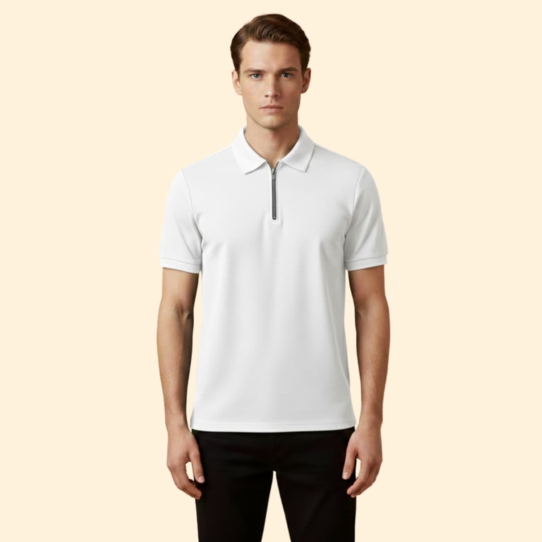 Men's Stylish Zip-Up Polo