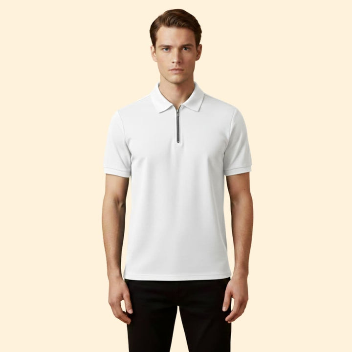 Men's Stylish Zip-Up Polo