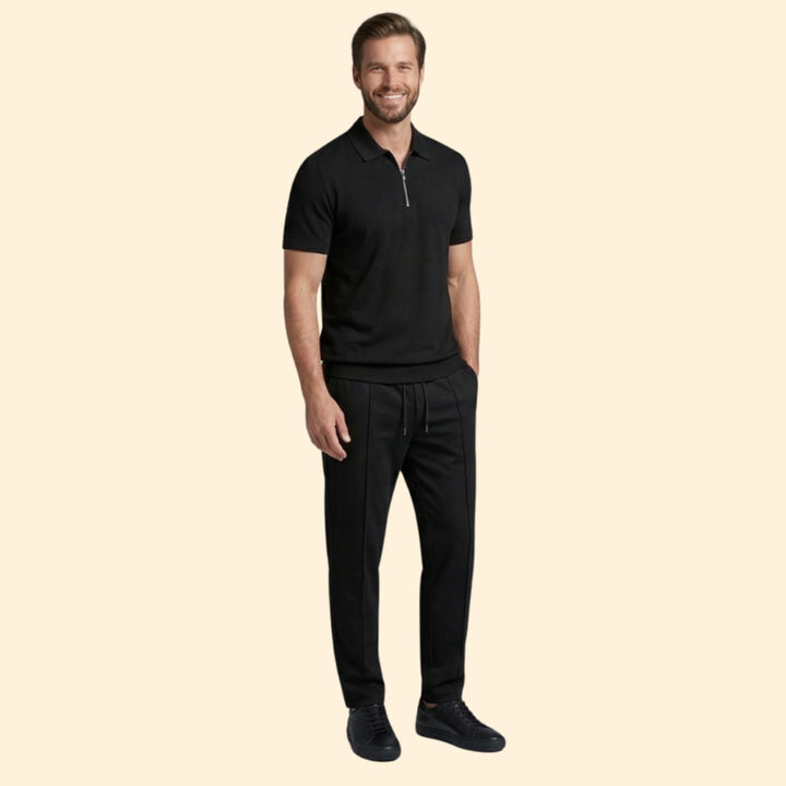 Men's Stylish Zip Polo Set