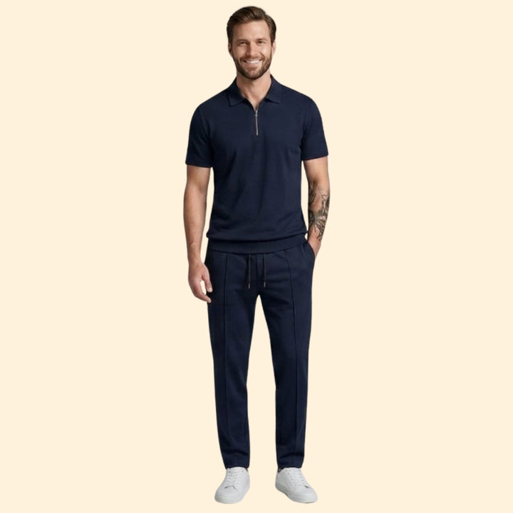 Men's Stylish Zip Polo Set