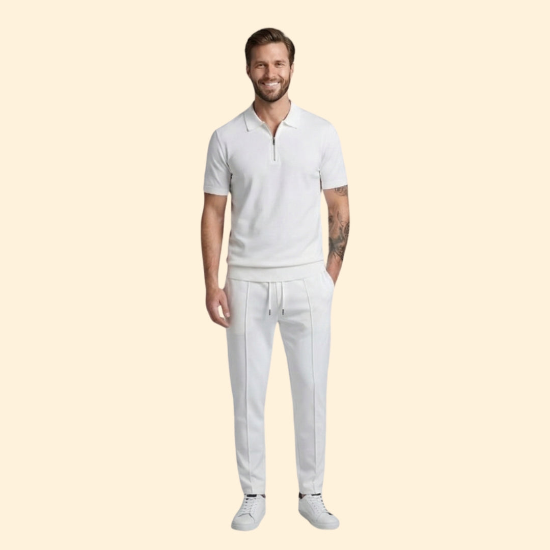 Men's Stylish Zip Polo Set