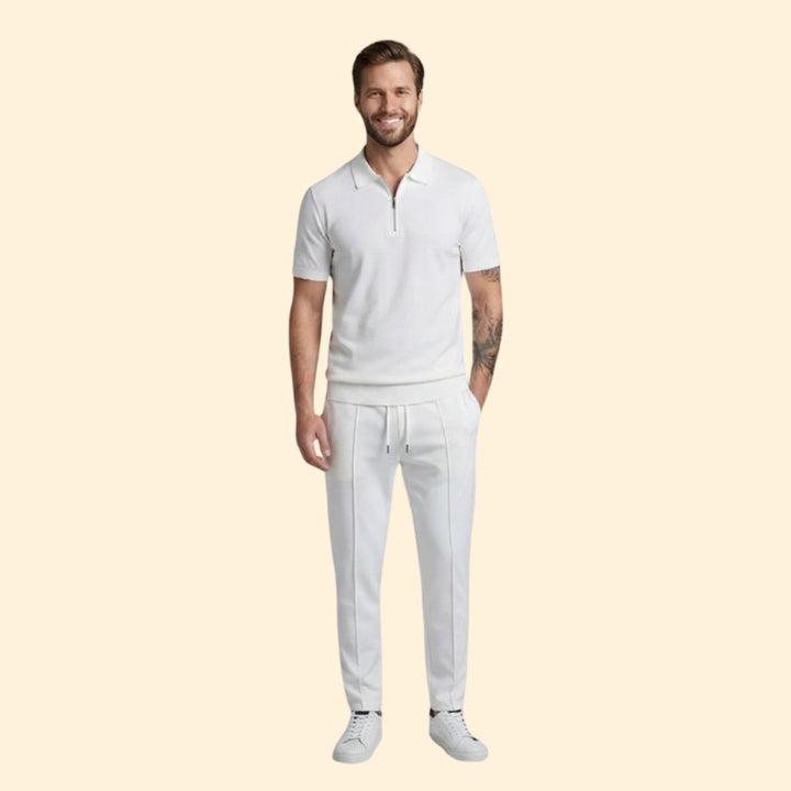 Men's Stylish Zip Polo Set