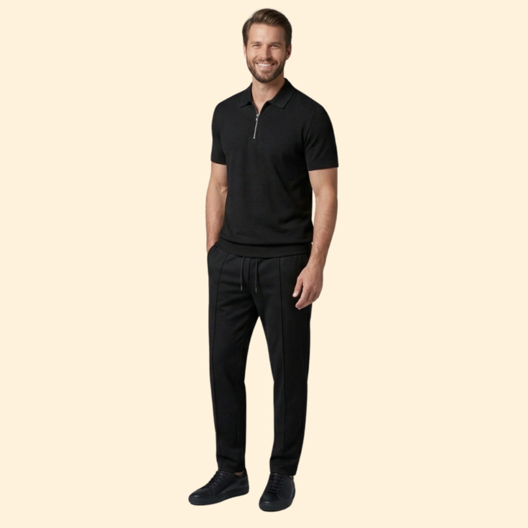 Men's Stylish Zip Polo Set