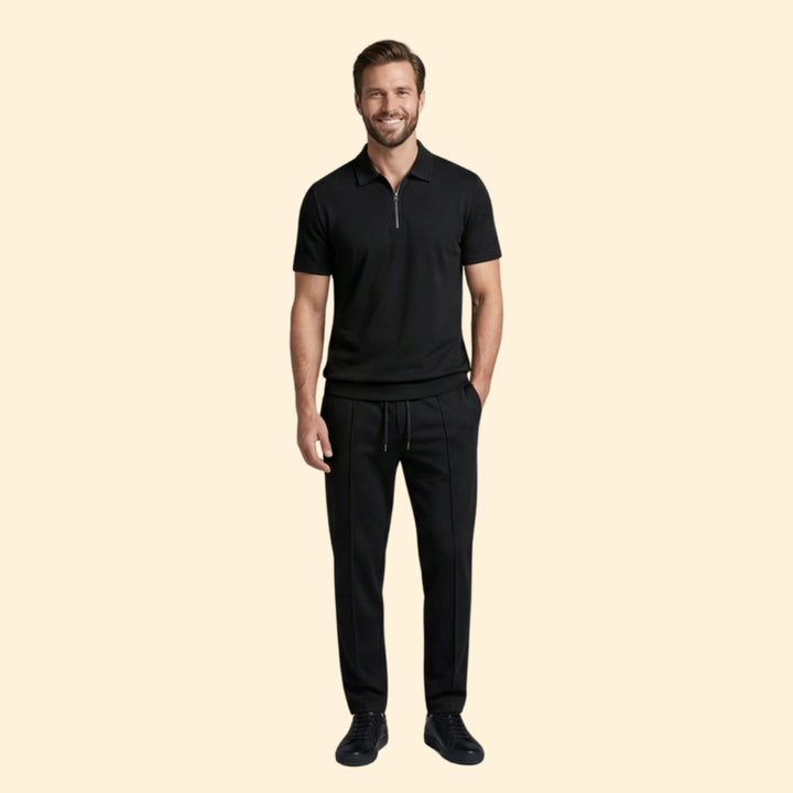 Men's Stylish Zip Polo Set