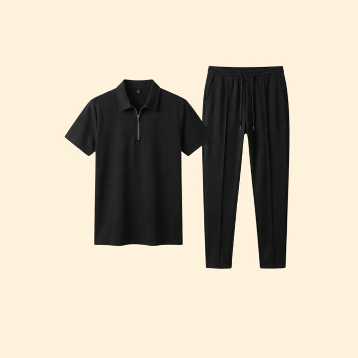 Men's Stylish Zip Polo Set