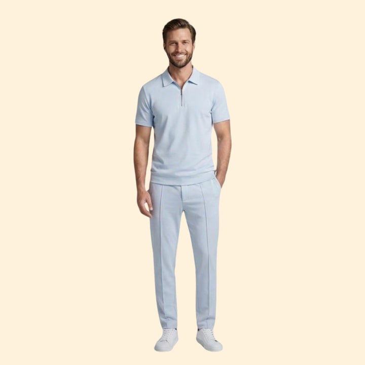 Men's Stylish Zip Polo Set