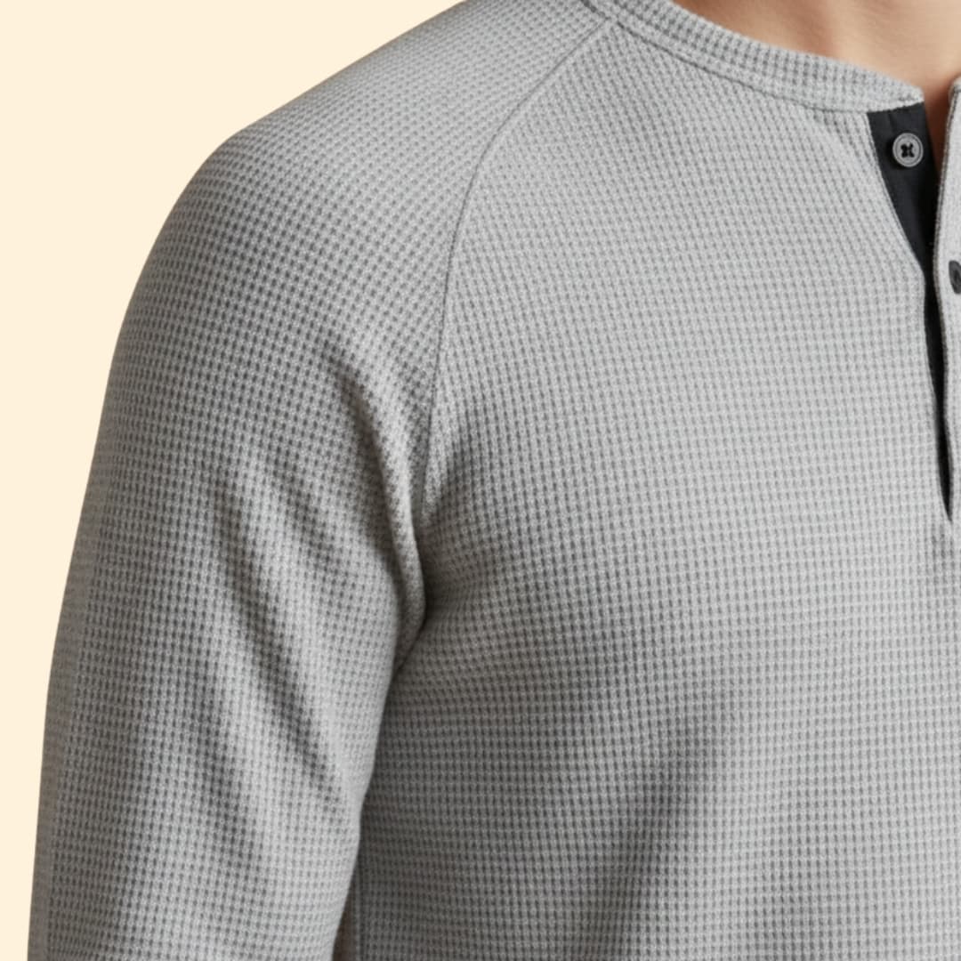 Men's Textured Henley T-shirt
