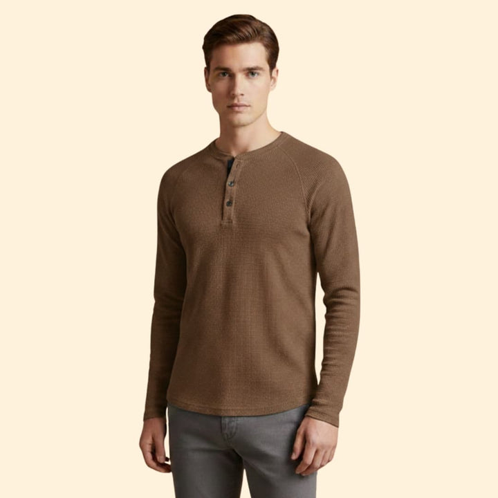 Men's Textured Henley T-shirt