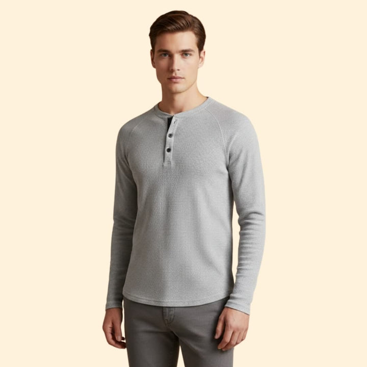 Men's Textured Henley T-shirt
