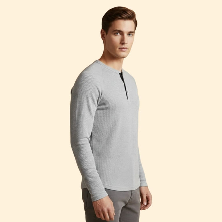 Men's Textured Henley T-shirt