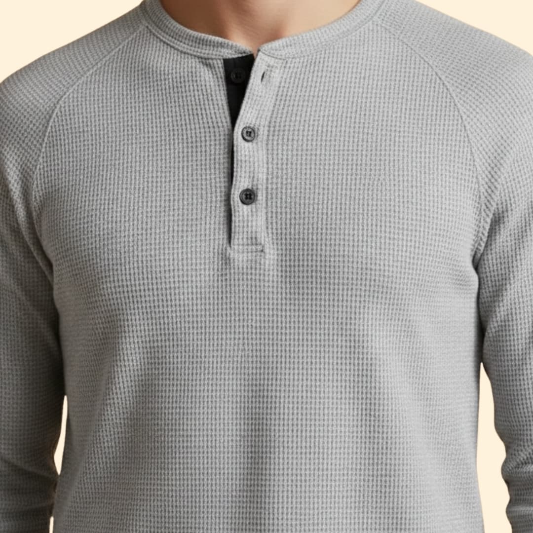 Men's Textured Henley T-shirt