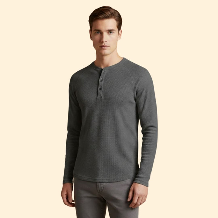 Men's Textured Henley T-shirt