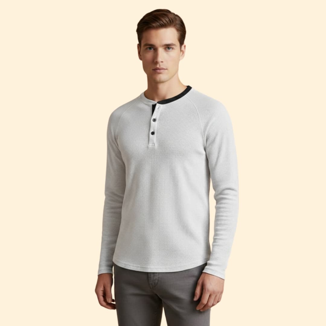 Men's Textured Henley T-shirt