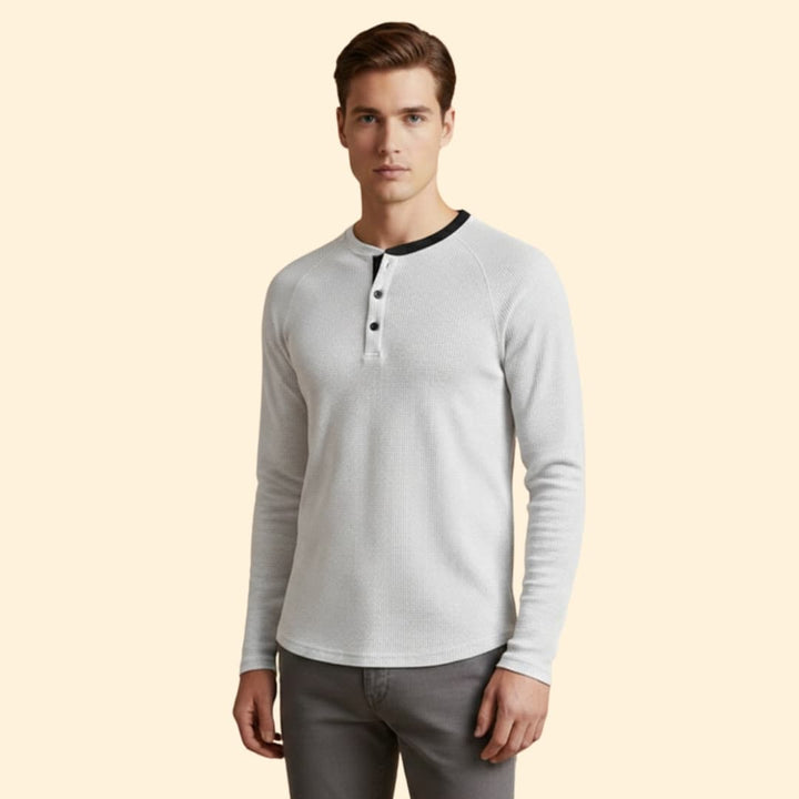 Men's Textured Henley T-shirt