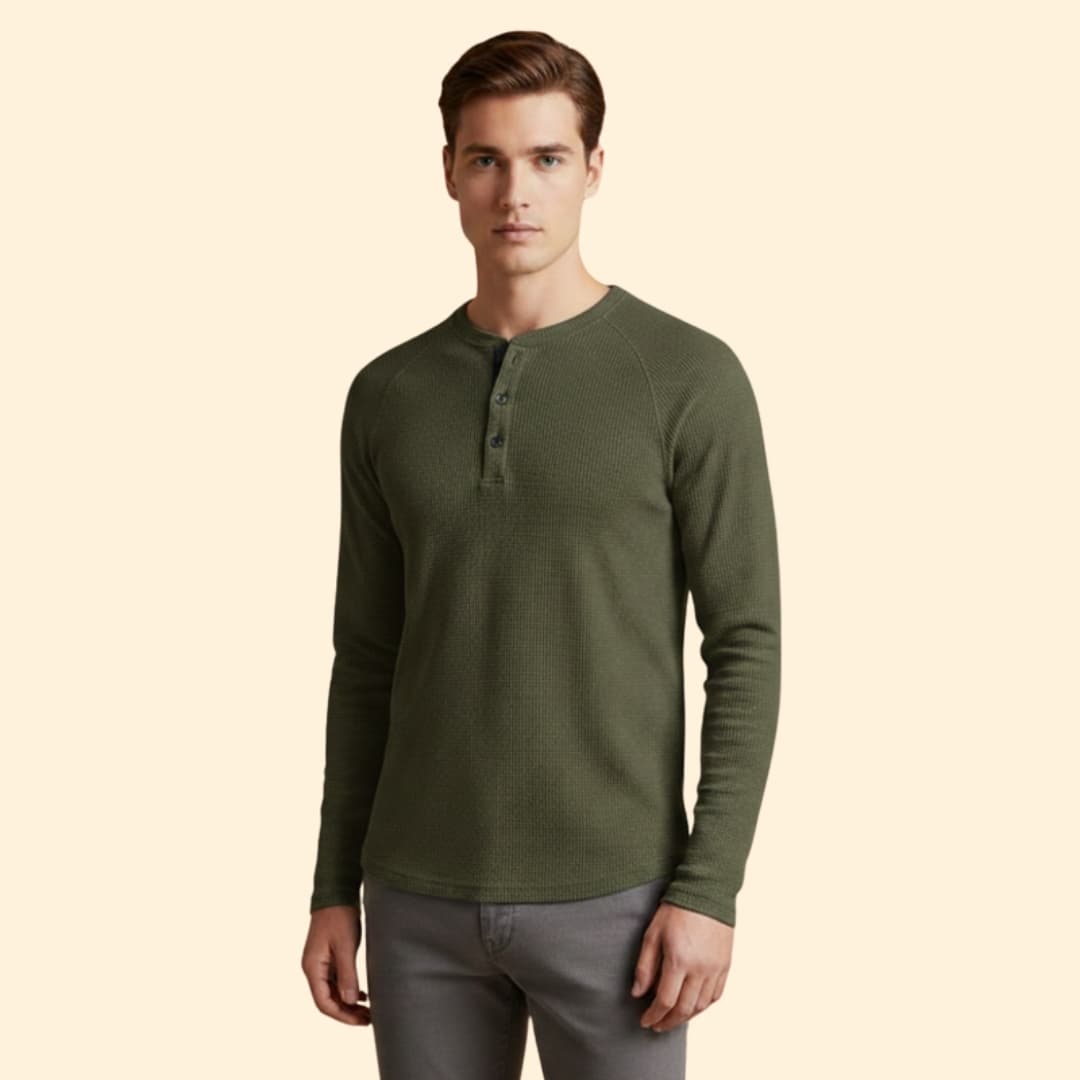 Men's Textured Henley T-shirt